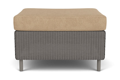 Lloyd Flanders Visions Ottoman in Pewter with Hayden Sand fabric