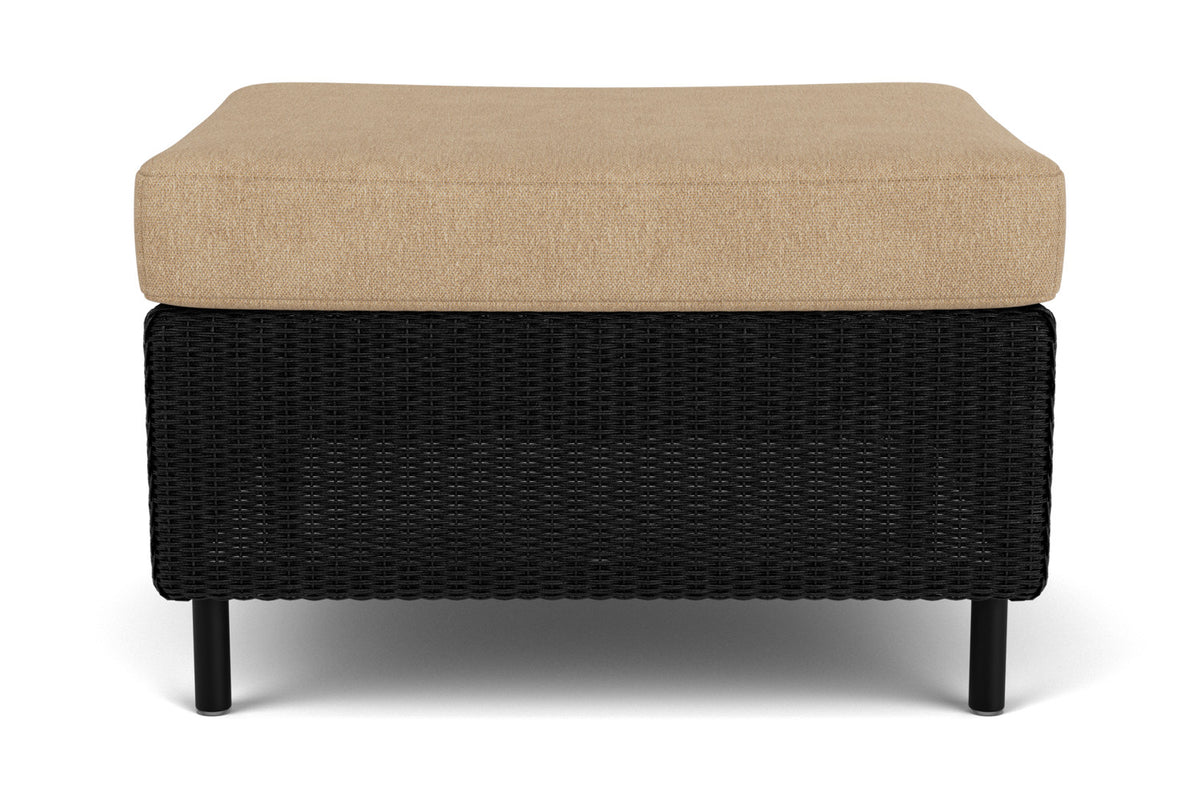 Lloyd Flanders Visions Ottoman in Ebony with Hayden Sand fabric