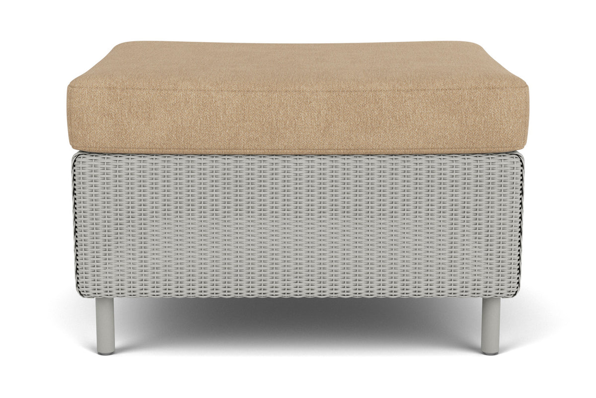 Lloyd Flanders Visions Ottoman in Platinum with Hayden Sand fabric