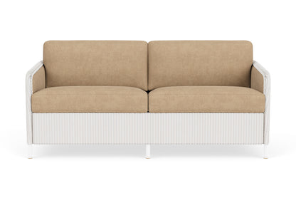 Lloyd Flanders Visions Sofa in White with Hayden Sand fabric