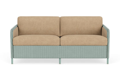 Lloyd Flanders Visions Living Room Set in Sea Glass with Hayden Sand fabric