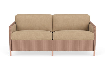 Lloyd Flanders Visions Living Room Set in Rosewood with Hayden Sand fabric