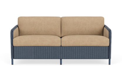 Lloyd Flanders Visions Sofa in Denim Blue with Hayden Sand fabric