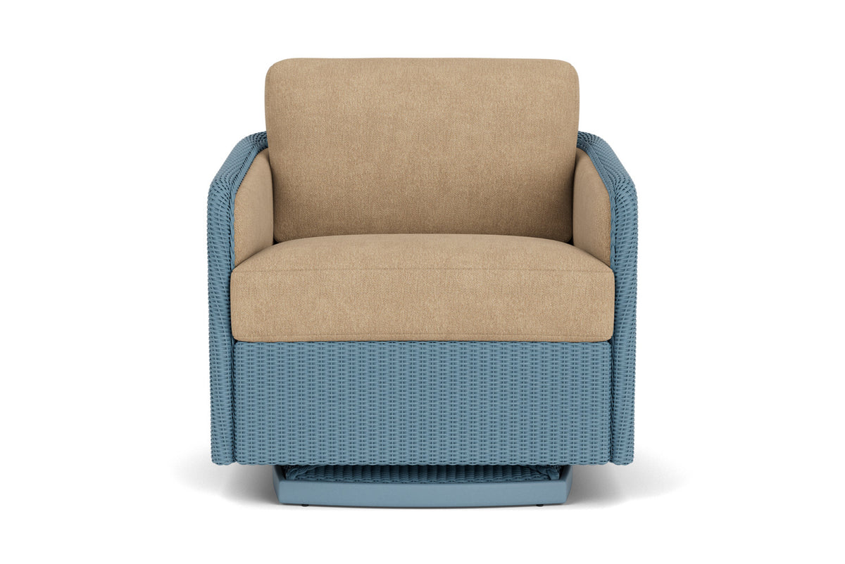 Lloyd Flanders Visions Swivel Glider Lounge Chair in Stillwater with Hayden Sand fabric