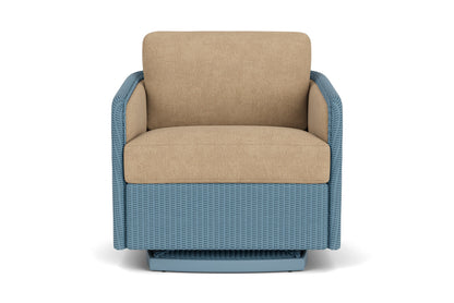 Lloyd Flanders Visions Swivel Glider Lounge Chair in Stillwater with Hayden Sand fabric