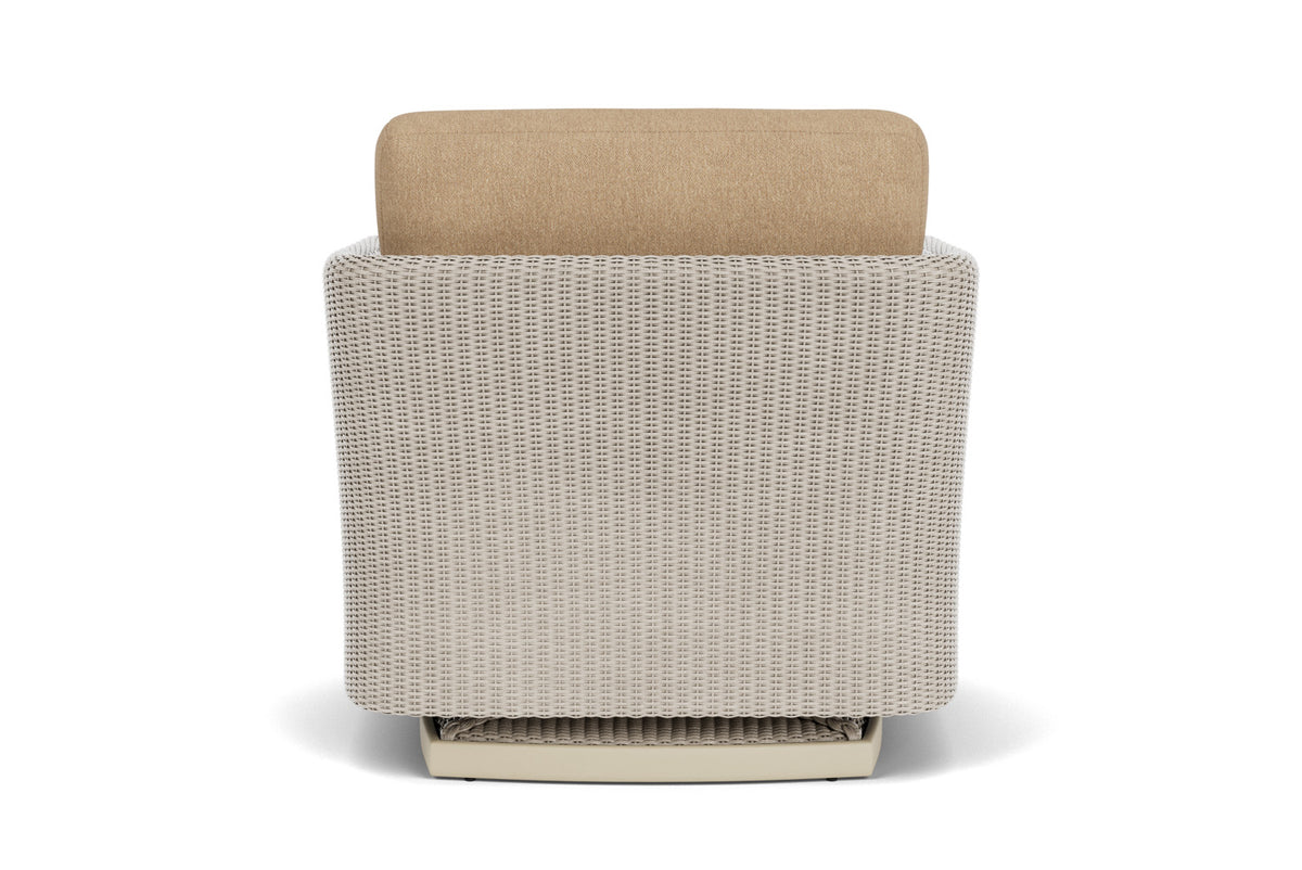 Lloyd Flanders Visions Swivel Glider Lounge Chair in Linen with Hayden Sand fabric, view 7