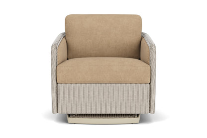 Lloyd Flanders Visions Swivel Glider Lounge Chair in Linen with Hayden Sand fabric