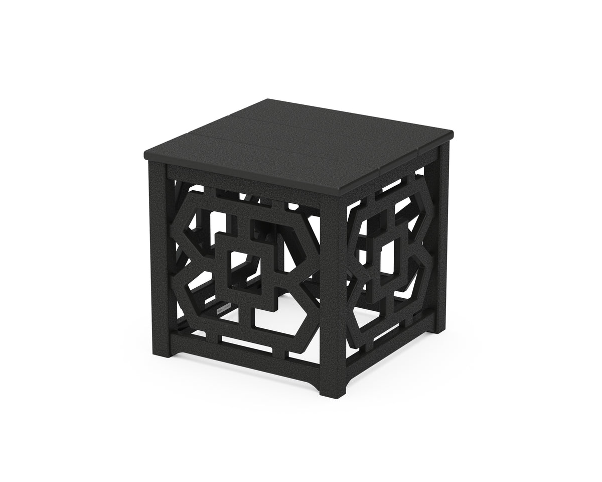 POLYWOOD Chinoiserie Accent Table in Black