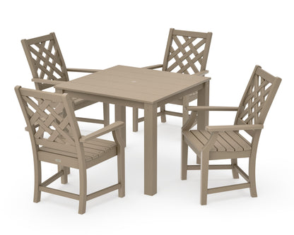 POLYWOOD Wovendale 5-Piece Parsons Dining Set in Vintage Sahara