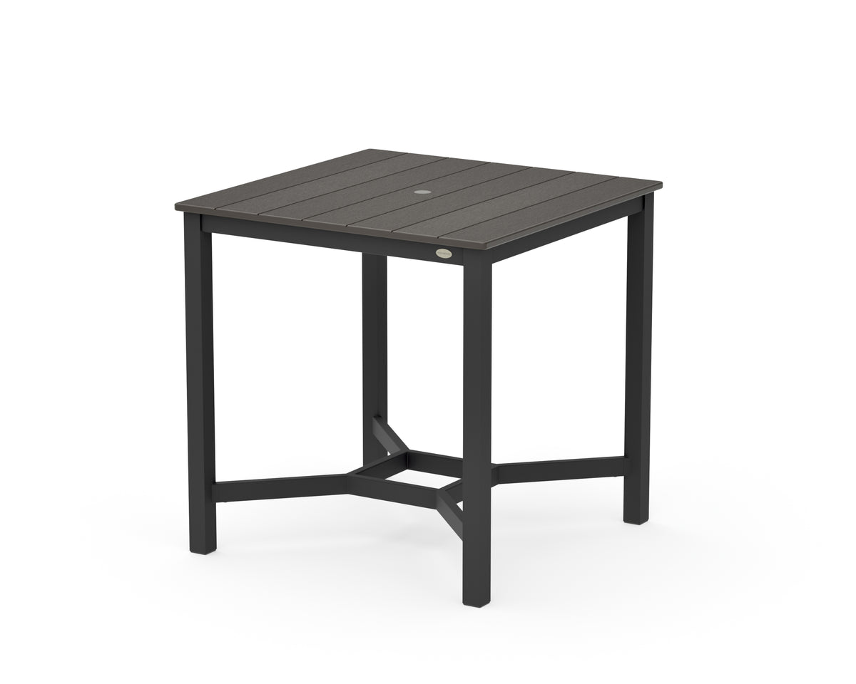 POLYWOOD Main Street 36 x 36 Counter Table in Black / Vintage Coffee
