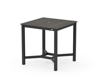 POLYWOOD Main Street 36 x 36 Counter Table in Black / Vintage Coffee