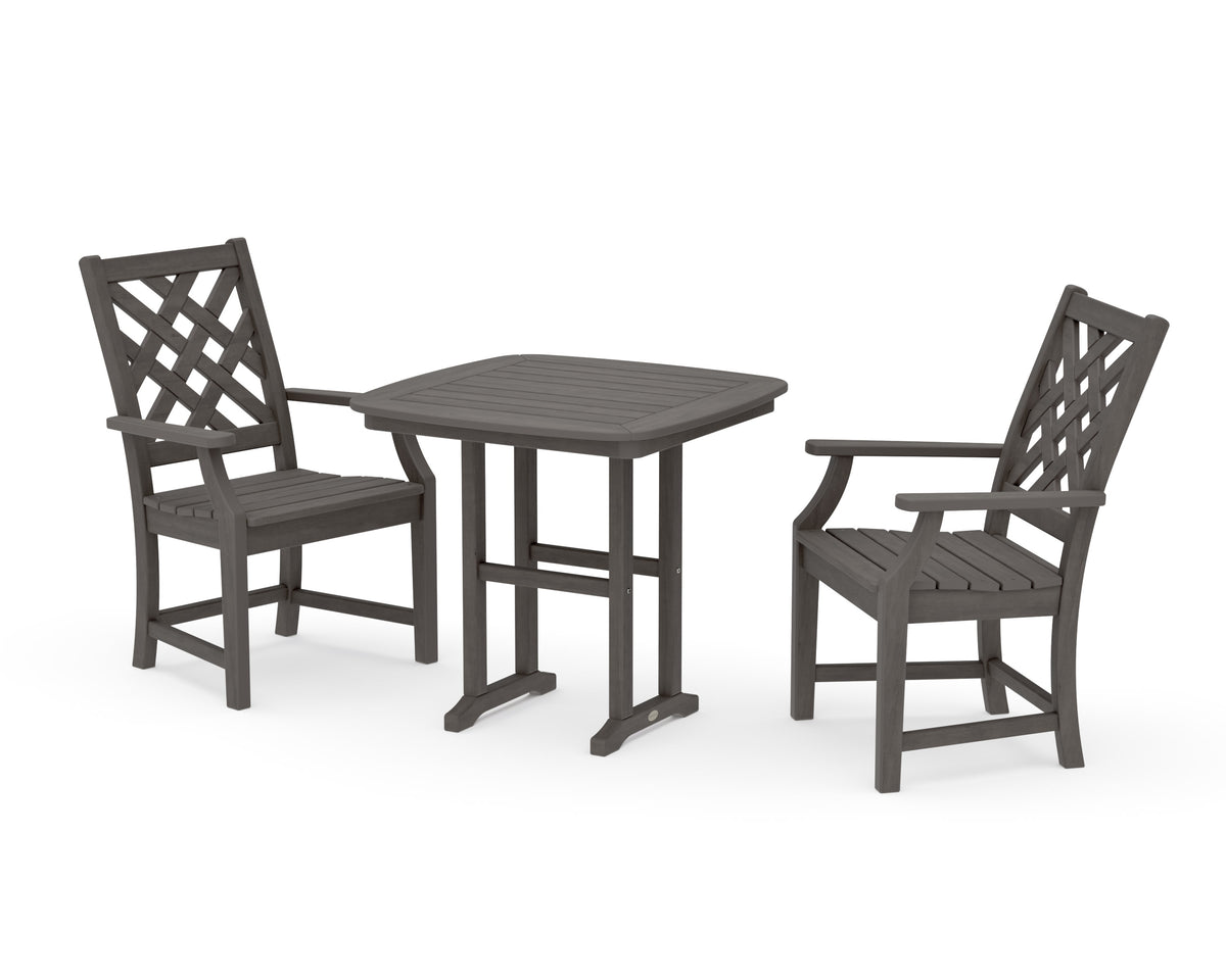 POLYWOOD Wovendale 3-Piece Dining Set in Driftwood
