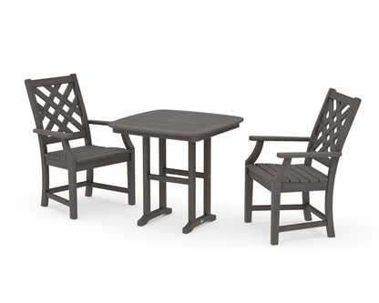 POLYWOOD Wovendale 3-Piece Dining Set in Driftwood
