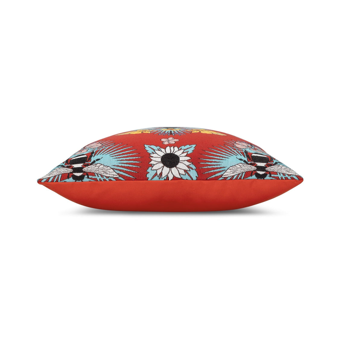Elaine Smith Tropical Bee Red outdoor pillow, red - view 12