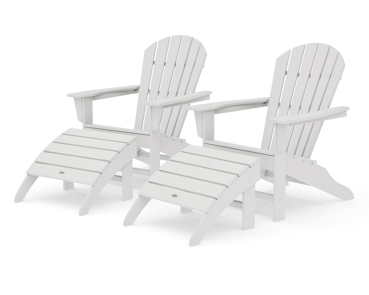 POLYWOOD South Beach 4-Piece Adirondack Set in Vintage White