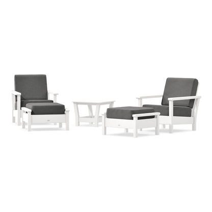 POLYWOOD Harbour 5-Piece Deep Seating Chair Set in White