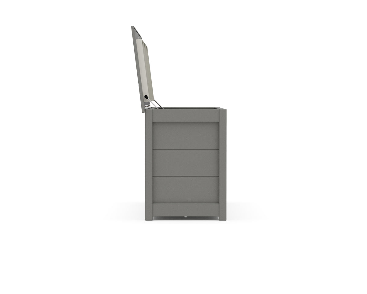 Alternate view of the POLYWOOD 68" Storage Box Table in Slate Grey