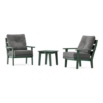POLYWOOD Lakeside 3-Piece Deep Seating Chair Set in Green