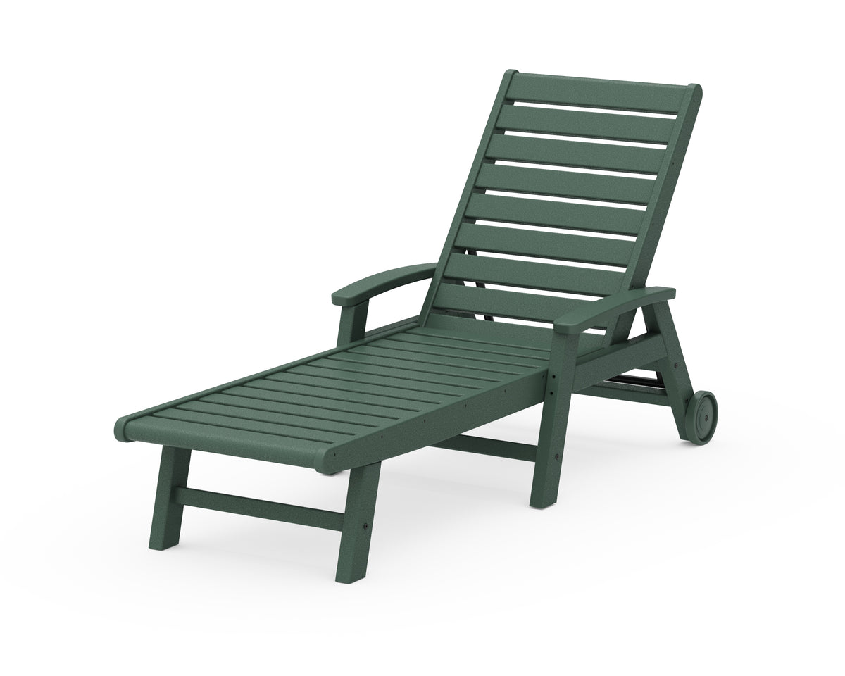 POLYWOOD Signature Chaise with Wheels in Green