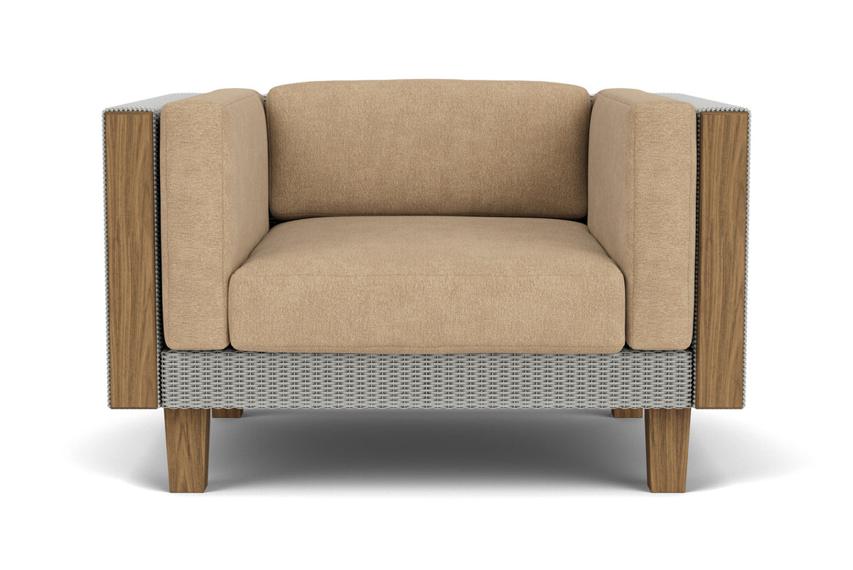 Lloyd Flanders Catalina Lounge Chair in Platinum with Hayden Sand fabric