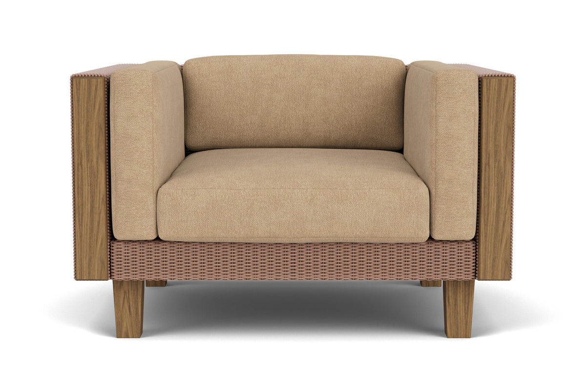 Lloyd Flanders Catalina Lounge Chair in Rosewood with Hayden Sand fabric