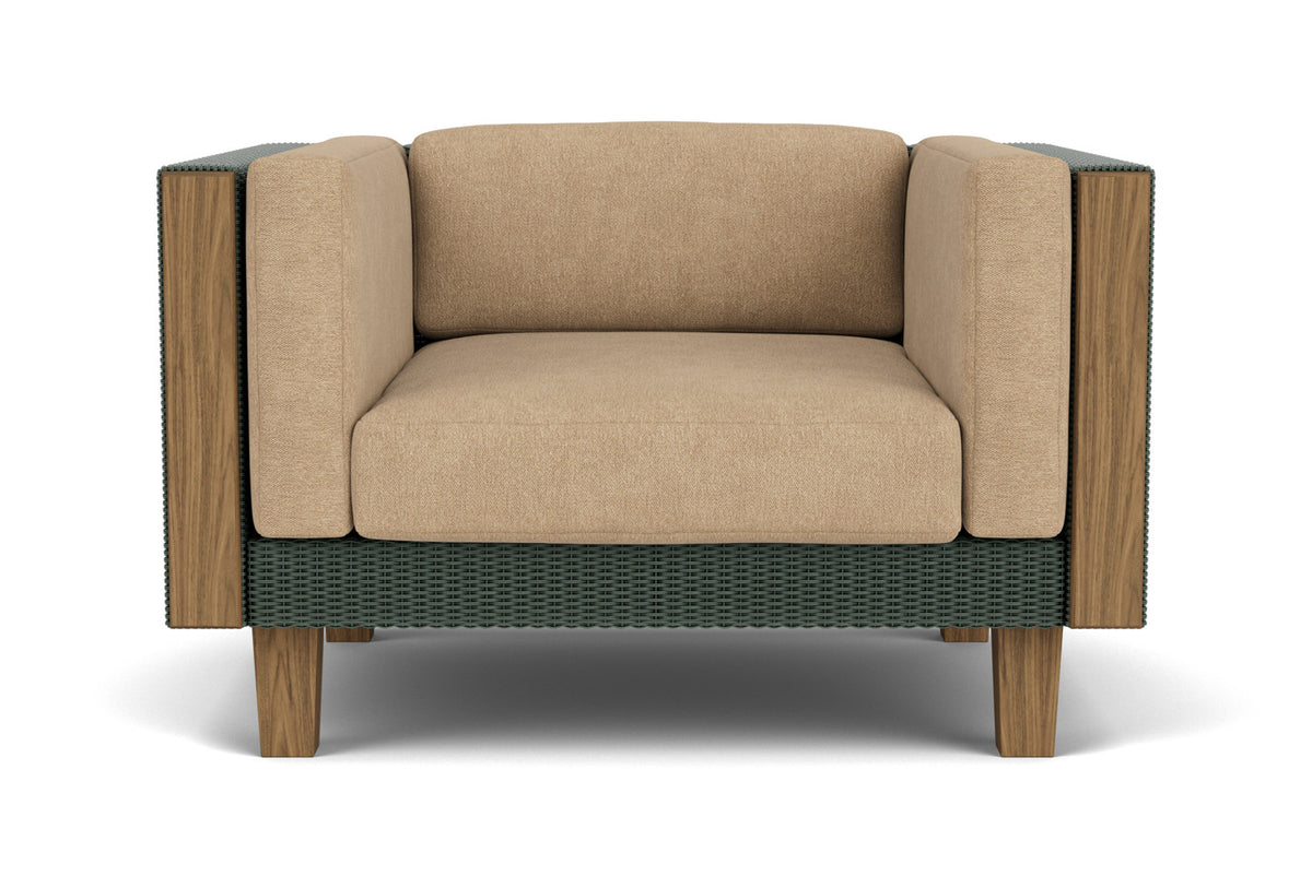 Lloyd Flanders Catalina Lounge Chair in Spruce with Hayden Sand fabric