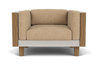 Lloyd Flanders Catalina Lounge Chair in Antique White with Hayden Sand fabric