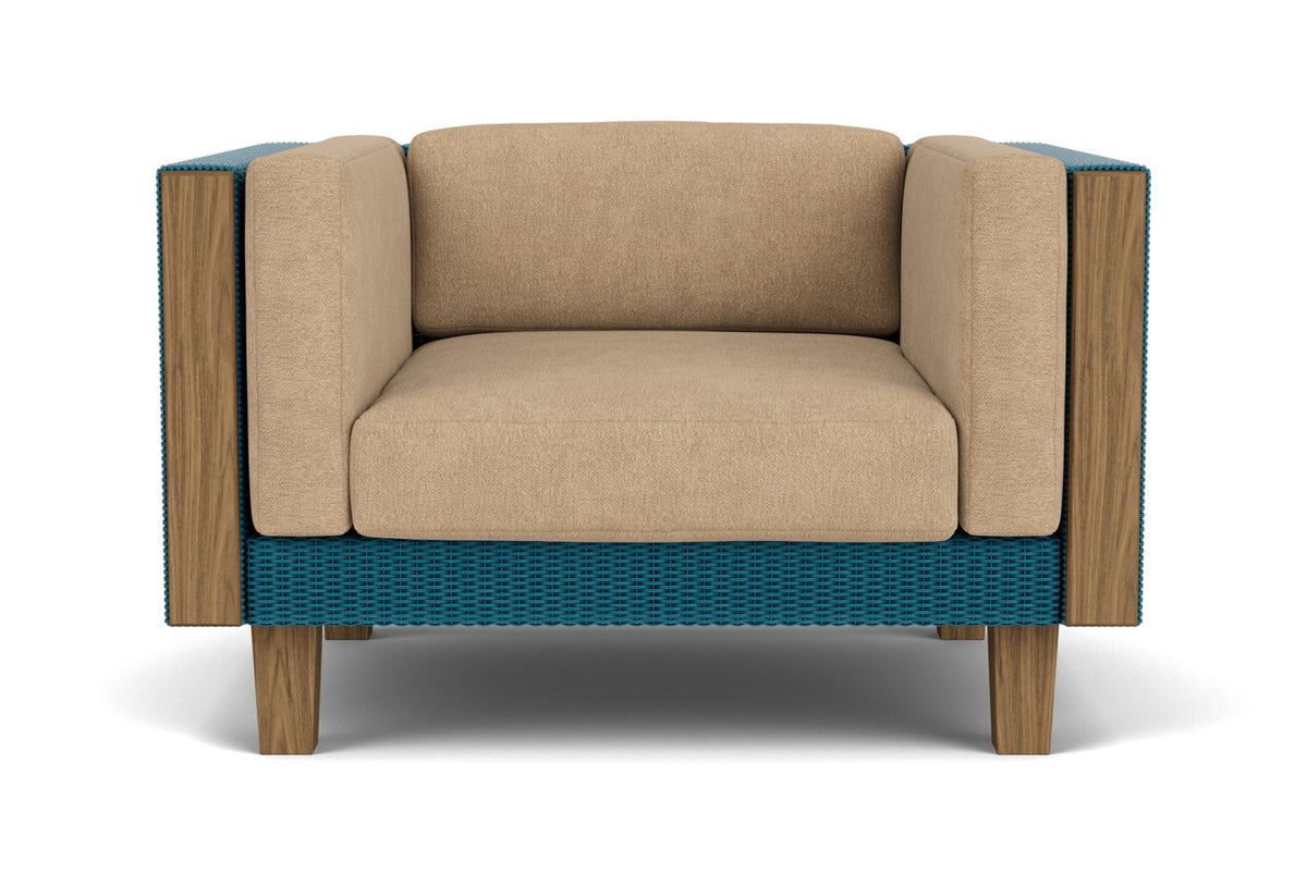 Lloyd Flanders Catalina Lounge Chair in Peacock with Hayden Sand fabric
