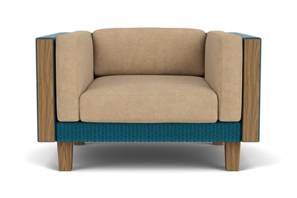 Lloyd Flanders Catalina Lounge Chair in Peacock with Hayden Sand fabric