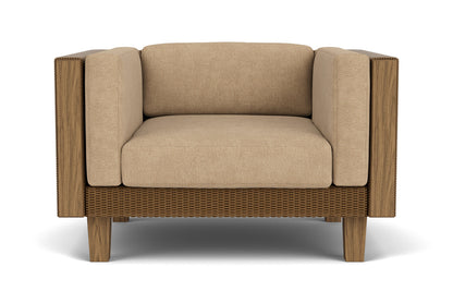 Lloyd Flanders Catalina Lounge Chair in Hickory with Hayden Sand fabric