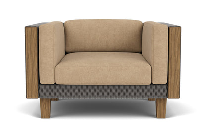Lloyd Flanders Catalina Lounge Chair in Pewter with Hayden Sand fabric