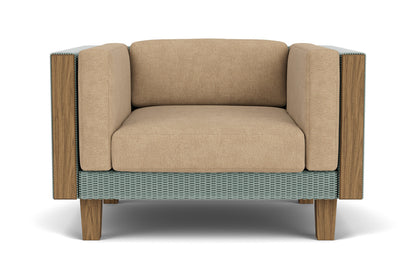 Lloyd Flanders Catalina Lounge Chair in Sea Glass with Hayden Sand fabric
