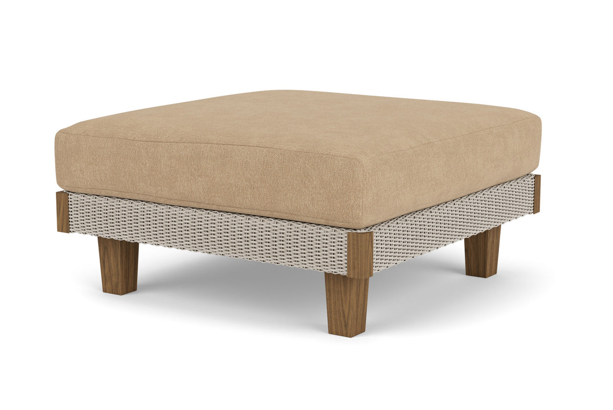 Lloyd Flanders Catalina Ottoman in Linen with Hayden Sand fabric, view 8