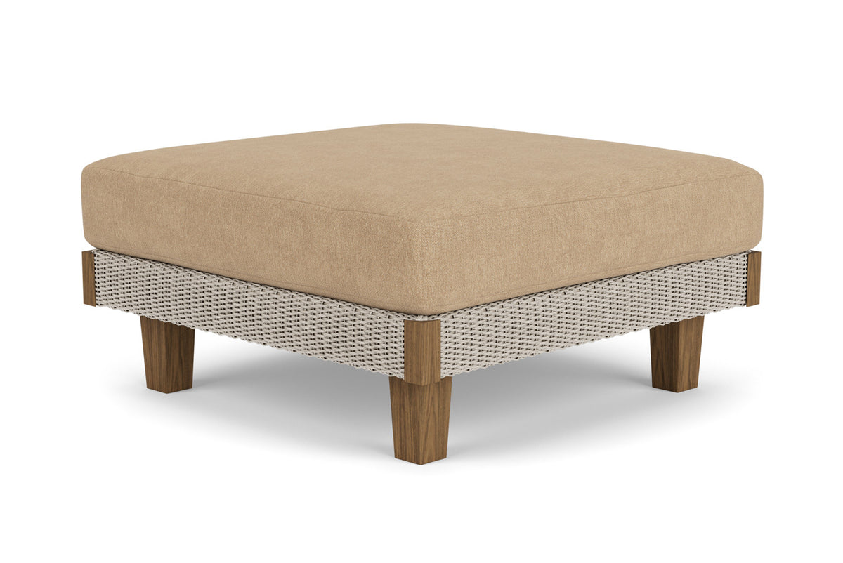 Lloyd Flanders Catalina Ottoman in Linen with Hayden Sand fabric, view 6
