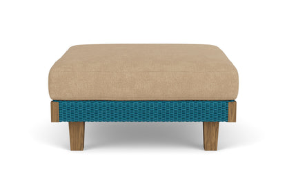 Lloyd Flanders Catalina Ottoman in Peacock with Hayden Sand fabric