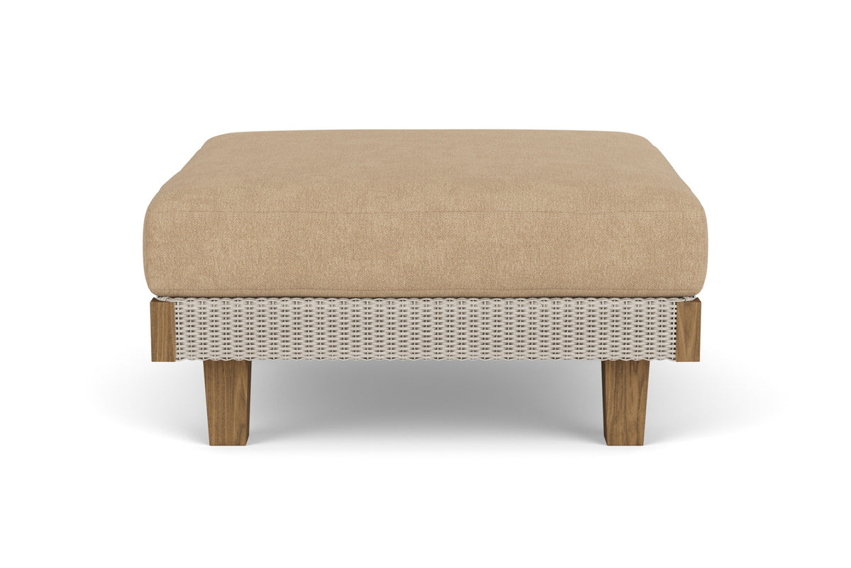 Lloyd Flanders Catalina Ottoman in Linen with Hayden Sand fabric