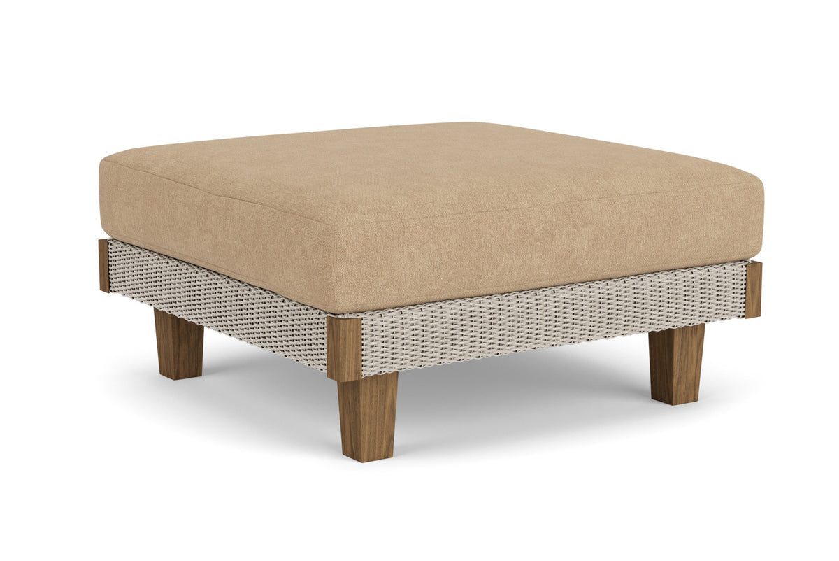 Lloyd Flanders Catalina Ottoman in Linen with Hayden Sand fabric, view 2