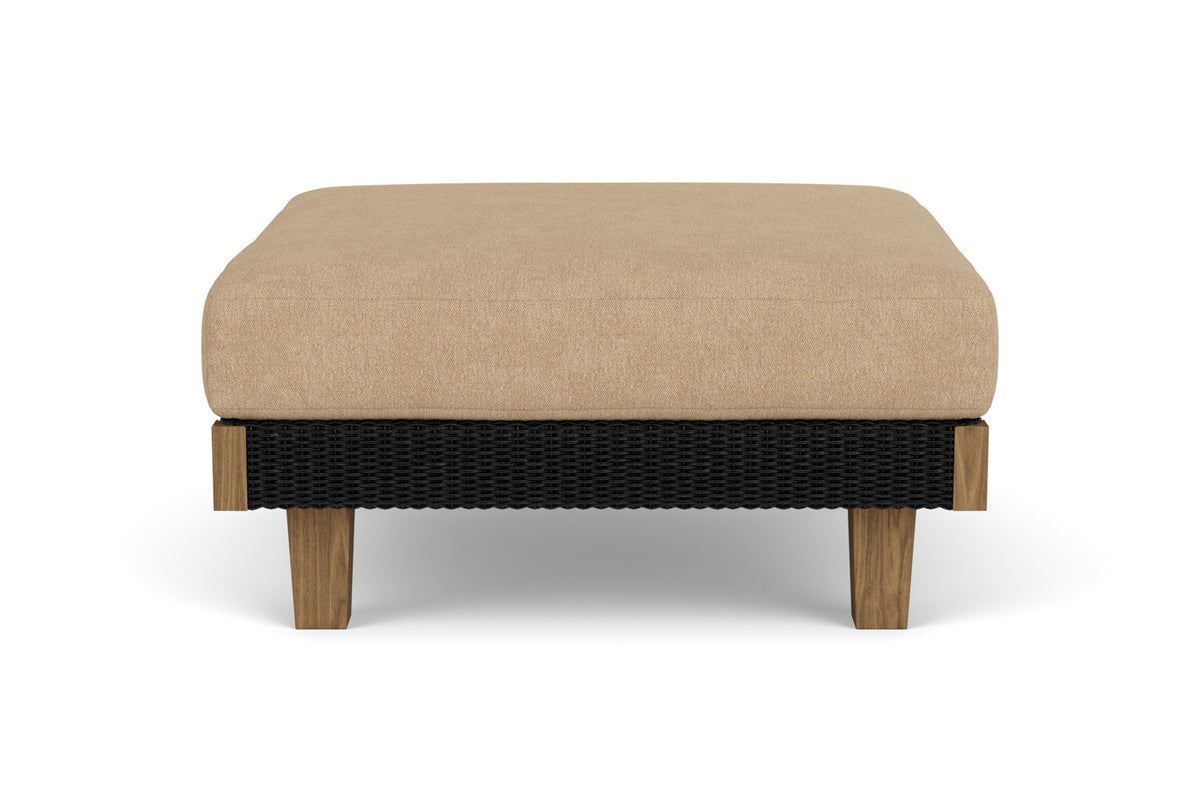 Lloyd Flanders Catalina Ottoman in Ebony with Hayden Sand fabric