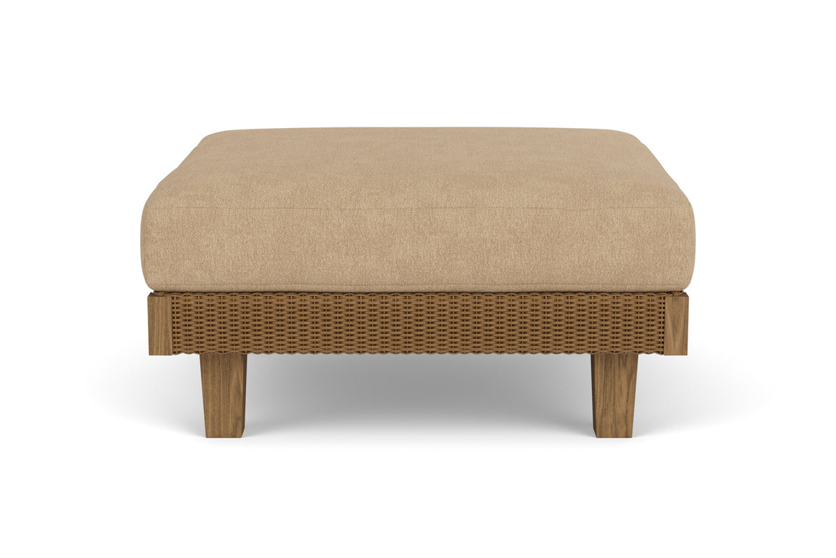 Lloyd Flanders Catalina Ottoman in Hickory with Hayden Sand fabric