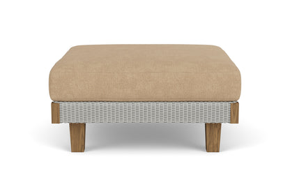 Lloyd Flanders Catalina Ottoman in Platinum with Hayden Sand fabric