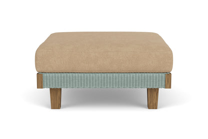 Lloyd Flanders Catalina Ottoman in Sea Glass with Hayden Sand fabric