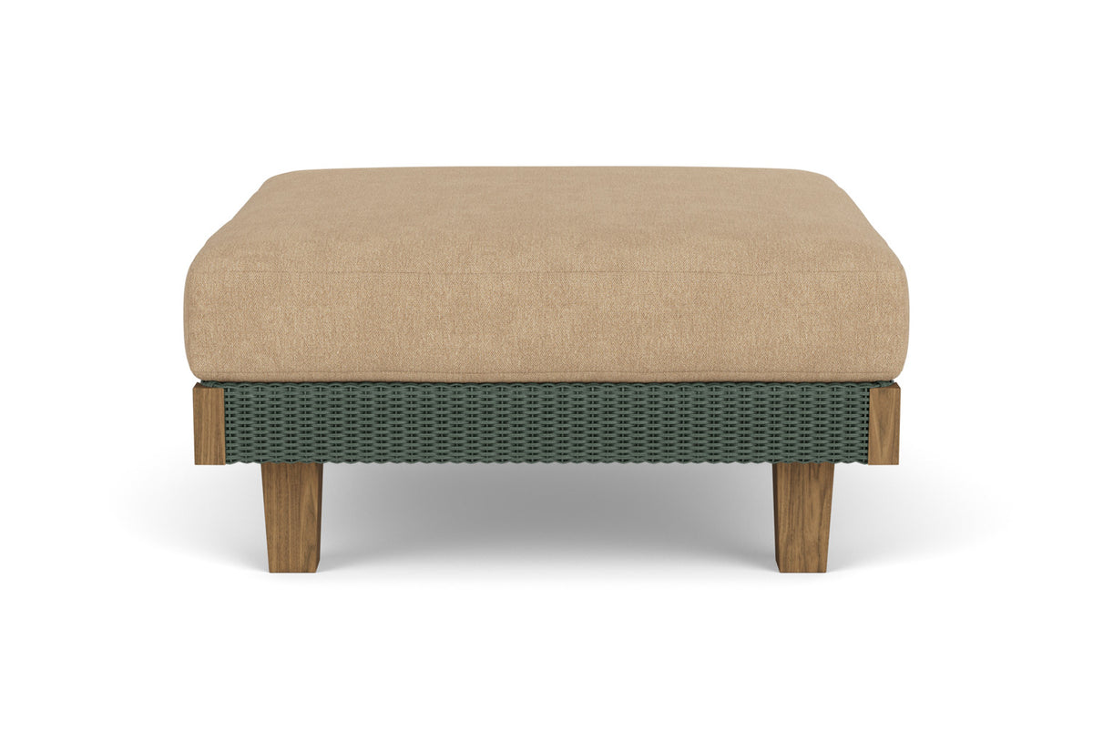 Lloyd Flanders Catalina Ottoman in Spruce with Hayden Sand fabric