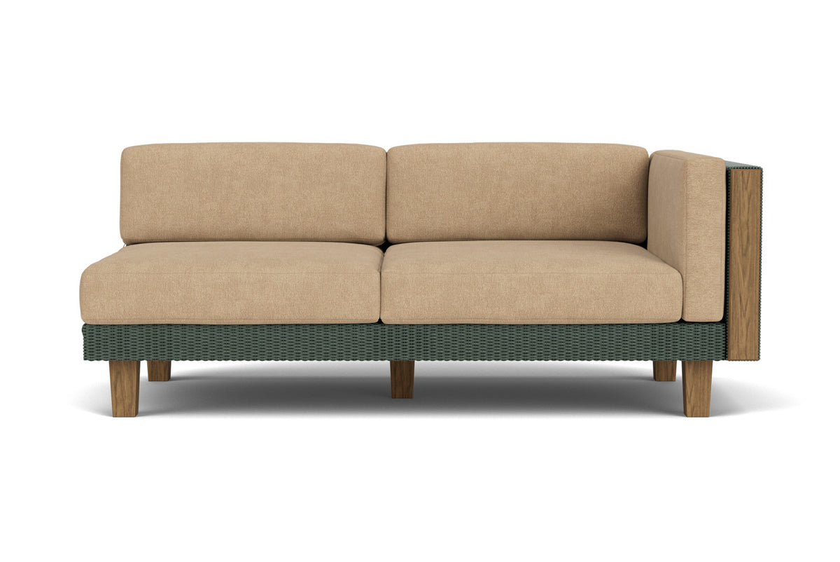 Lloyd Flanders Catalina L-Shaped Sectional in Spruce with Hayden Sand fabric