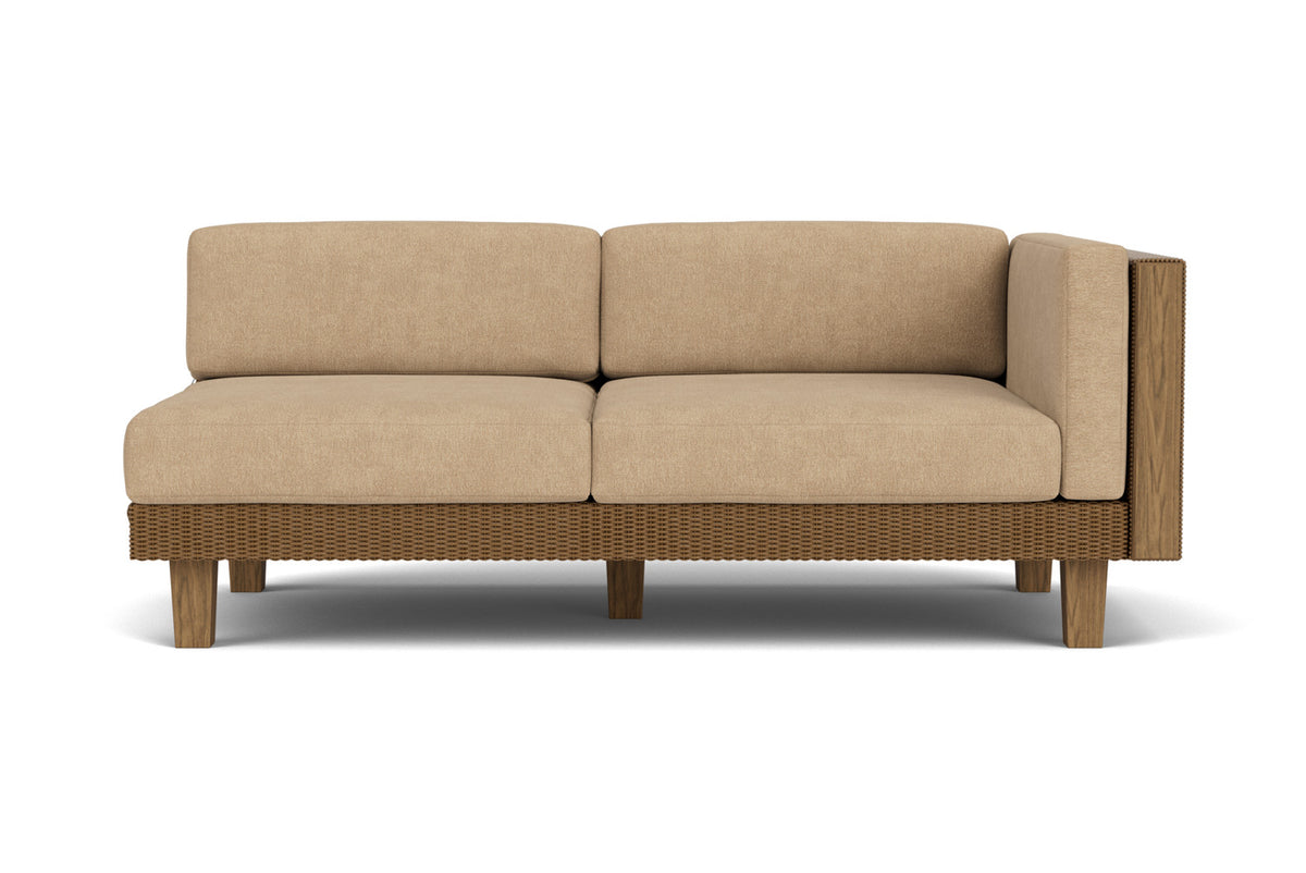 Lloyd Flanders Catalina L-Shaped Sectional in Hickory with Hayden Sand fabric