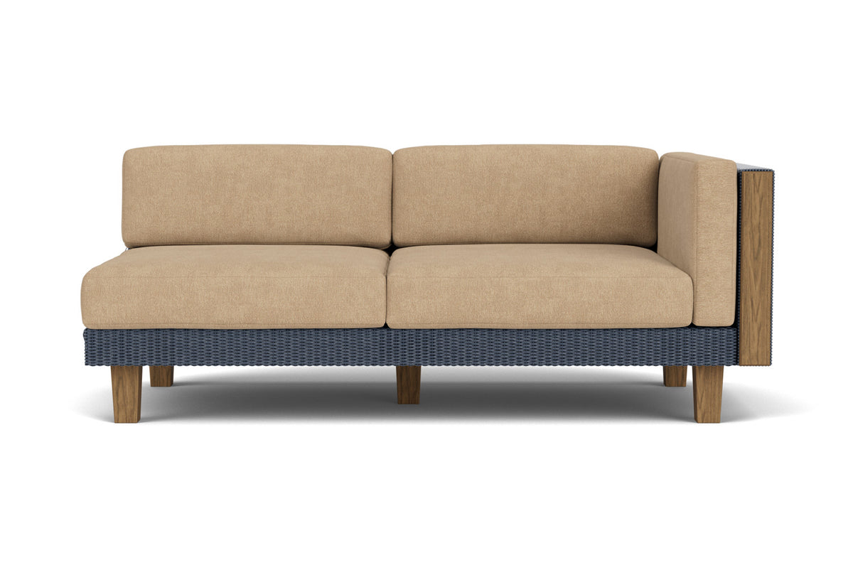 Lloyd Flanders Catalina L-Shaped Sectional in Denim Blue with Hayden Sand fabric
