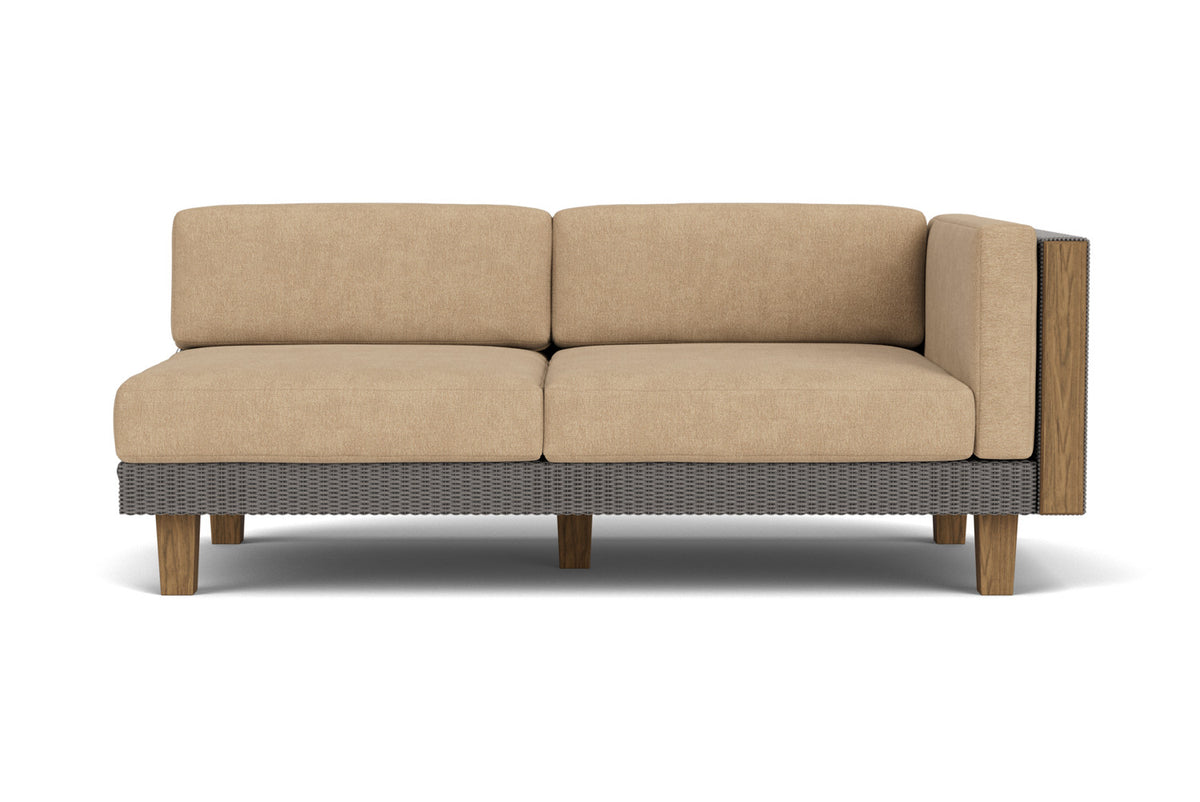 Lloyd Flanders Catalina L-Shaped Sectional in Pewter with Hayden Sand fabric