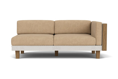 Lloyd Flanders Catalina L-Shaped Sectional in Antique White with Hayden Sand fabric