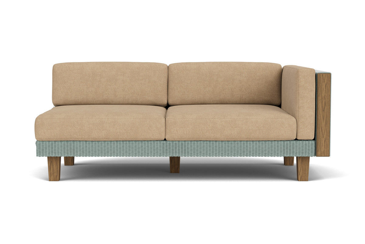Lloyd Flanders Catalina L-Shaped Sectional in Sea Glass with Hayden Sand fabric