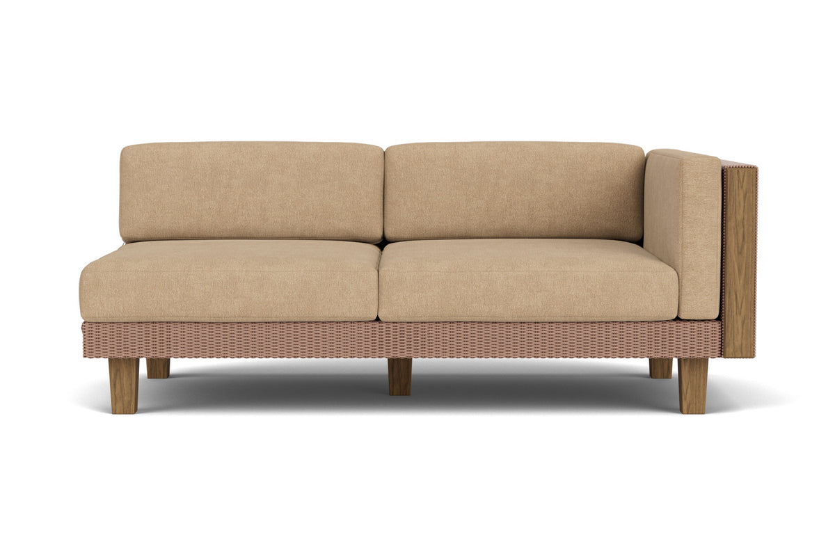 Lloyd Flanders Catalina L-Shaped Sectional in Rosewood with Hayden Sand fabric