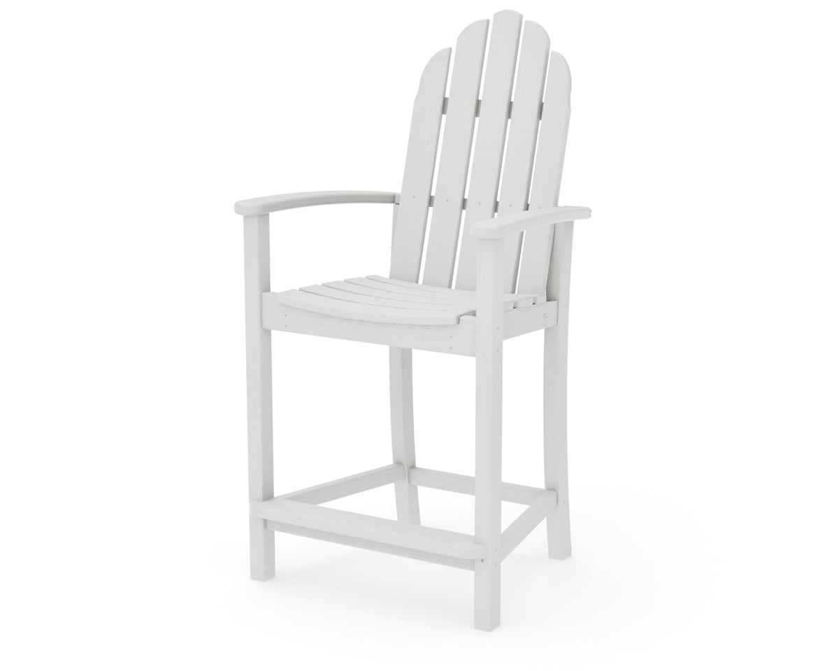 POLYWOOD Classic Adirondack Counter Chair in Vintage White